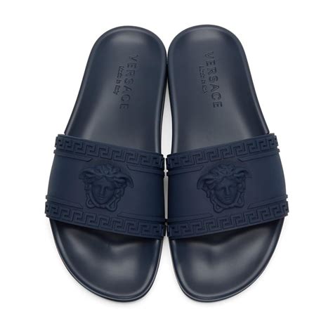 versace slides men blue|Versace mules for men.